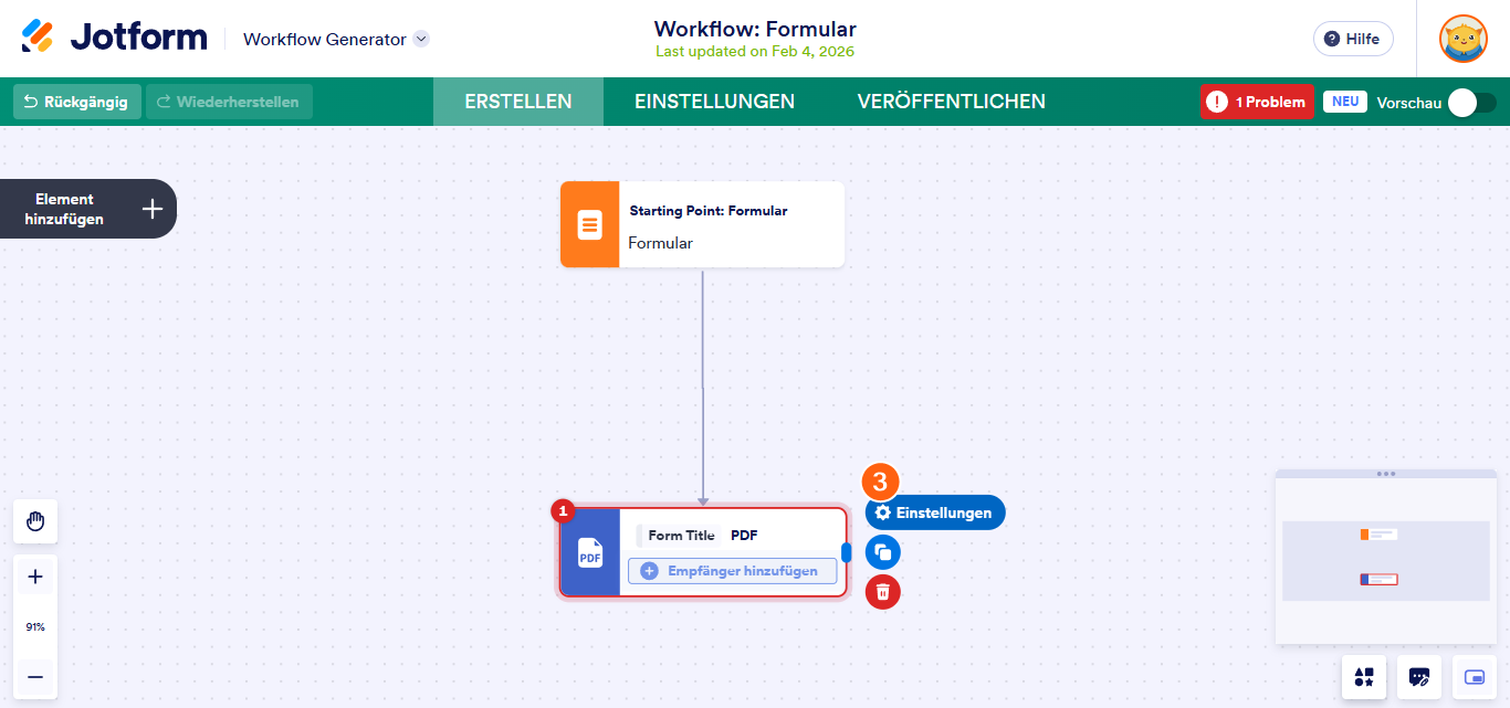 So richten Sie das PDF-Element in Jotform Workflows ein Image-3