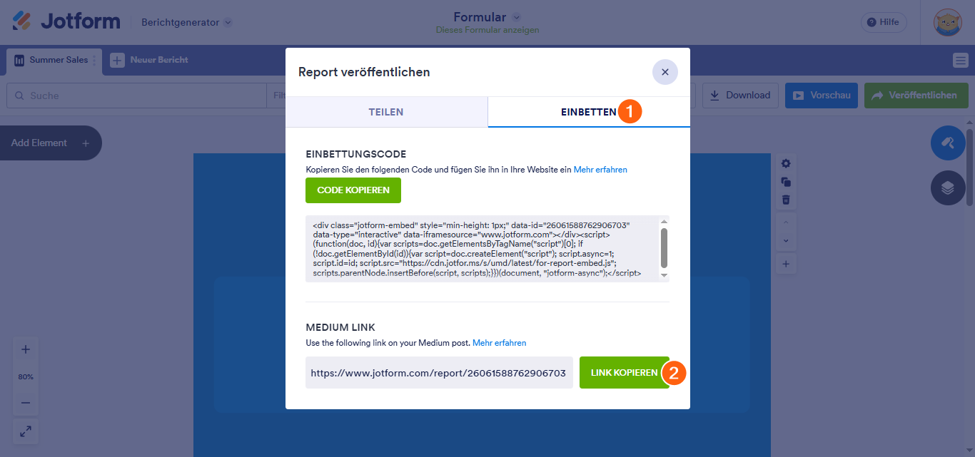 So betten Sie einen visuellen Bericht ein Image-5
