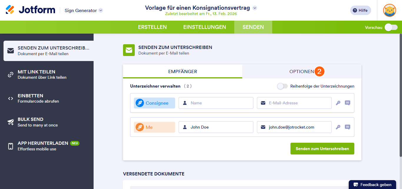 So fügen Sie einen CC-Empfänger in Jotform Sign hinzu Image-2