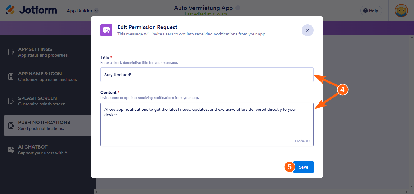 So erstellen und senden Sie Push-Benachrichtigungen für Jotform Apps Image-2