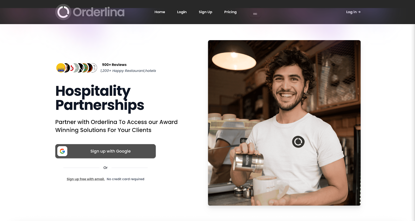 Orderlina Landing Page
