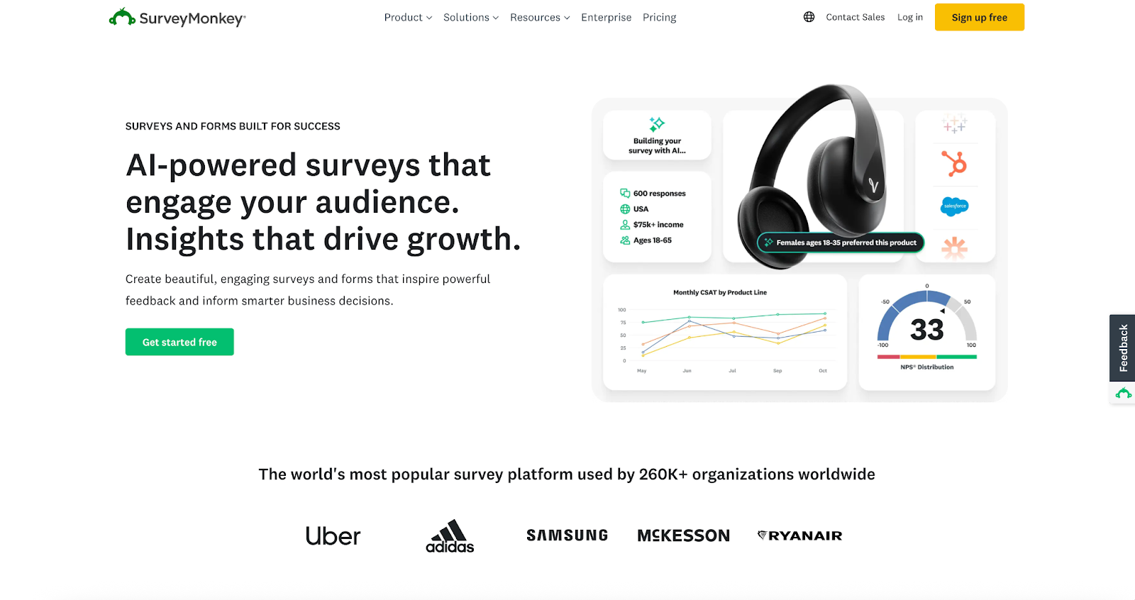 SurveyMonkey Landing Page
