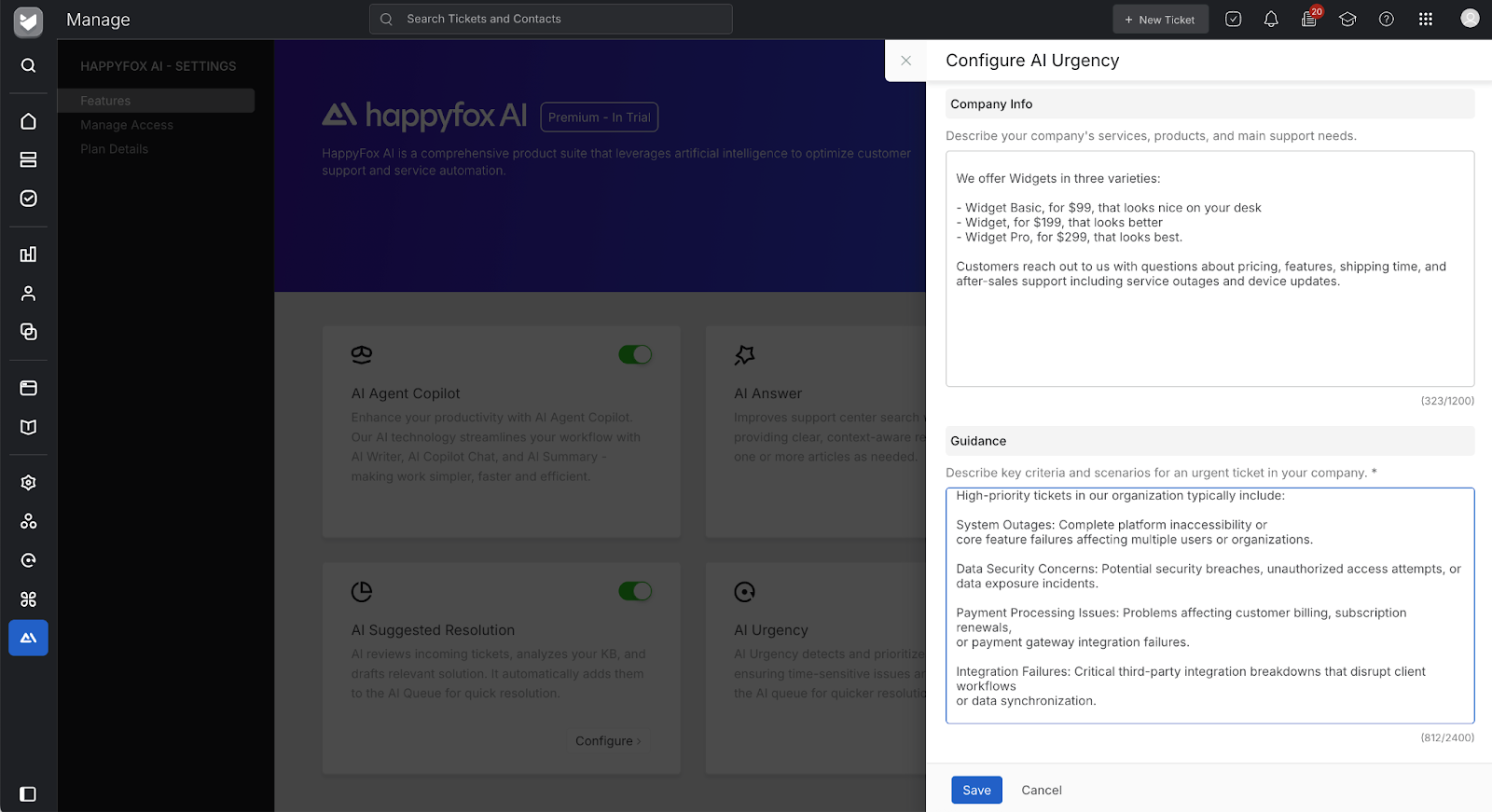 Teach HappyFox AI how to prioritize tickets