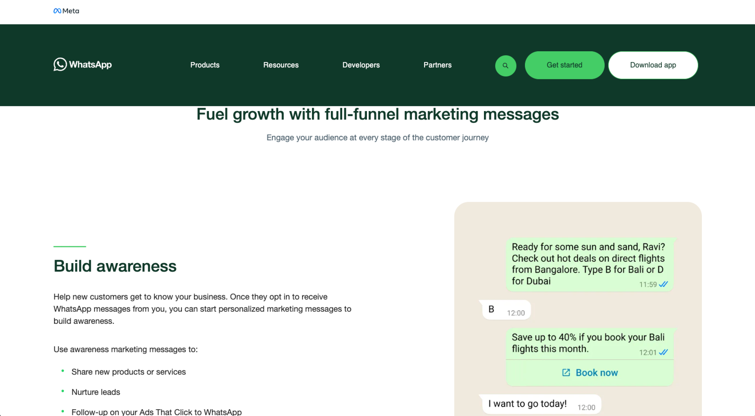 Whatsapp Marketing Landing Page Build Awareness Section