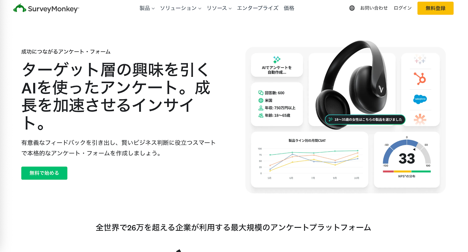SurveyMonkeyのスクリーンショット