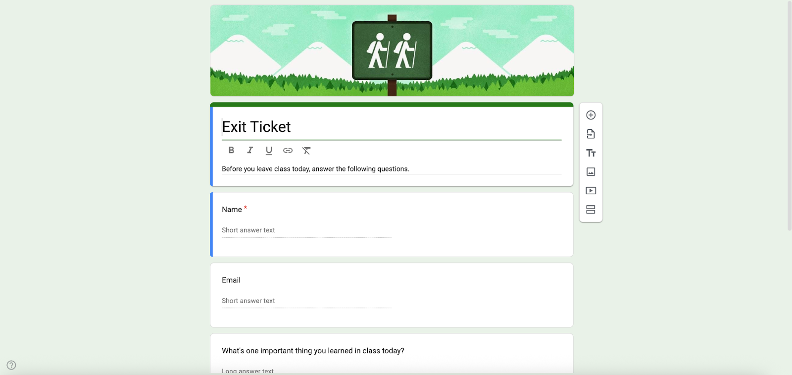 Screenshot of Google Forms User Interface