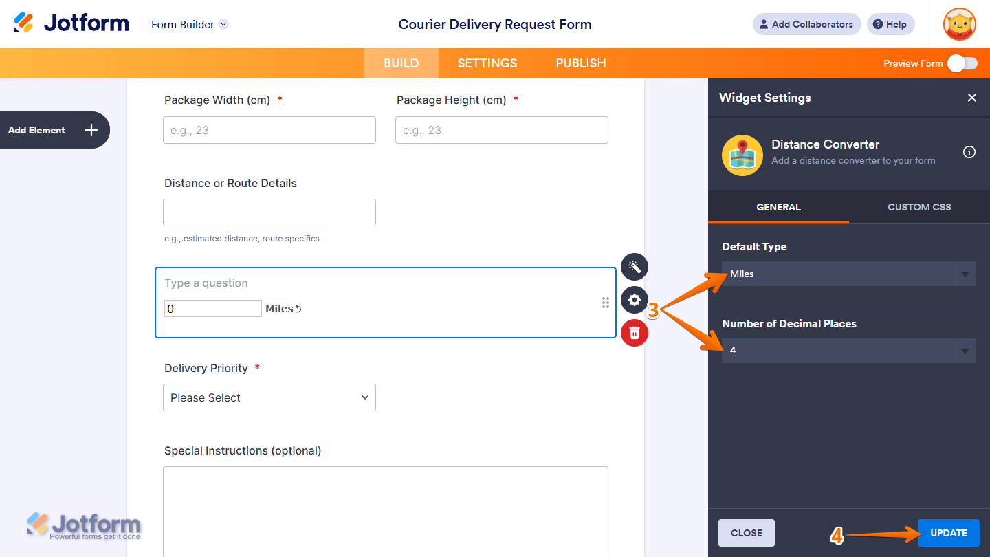 Distance Converter Widget in Jotform Form Builder