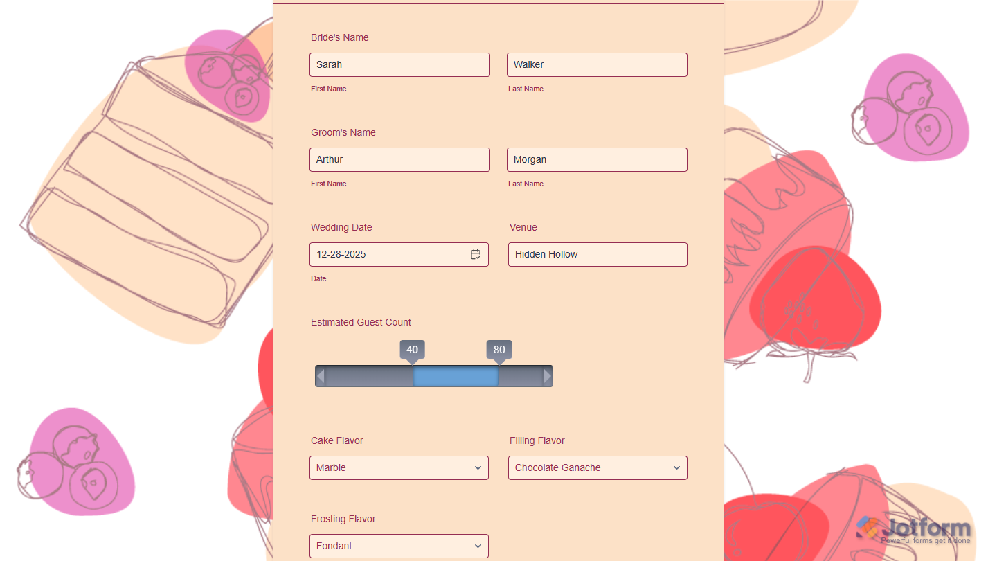 Range Widget on a Jotform form