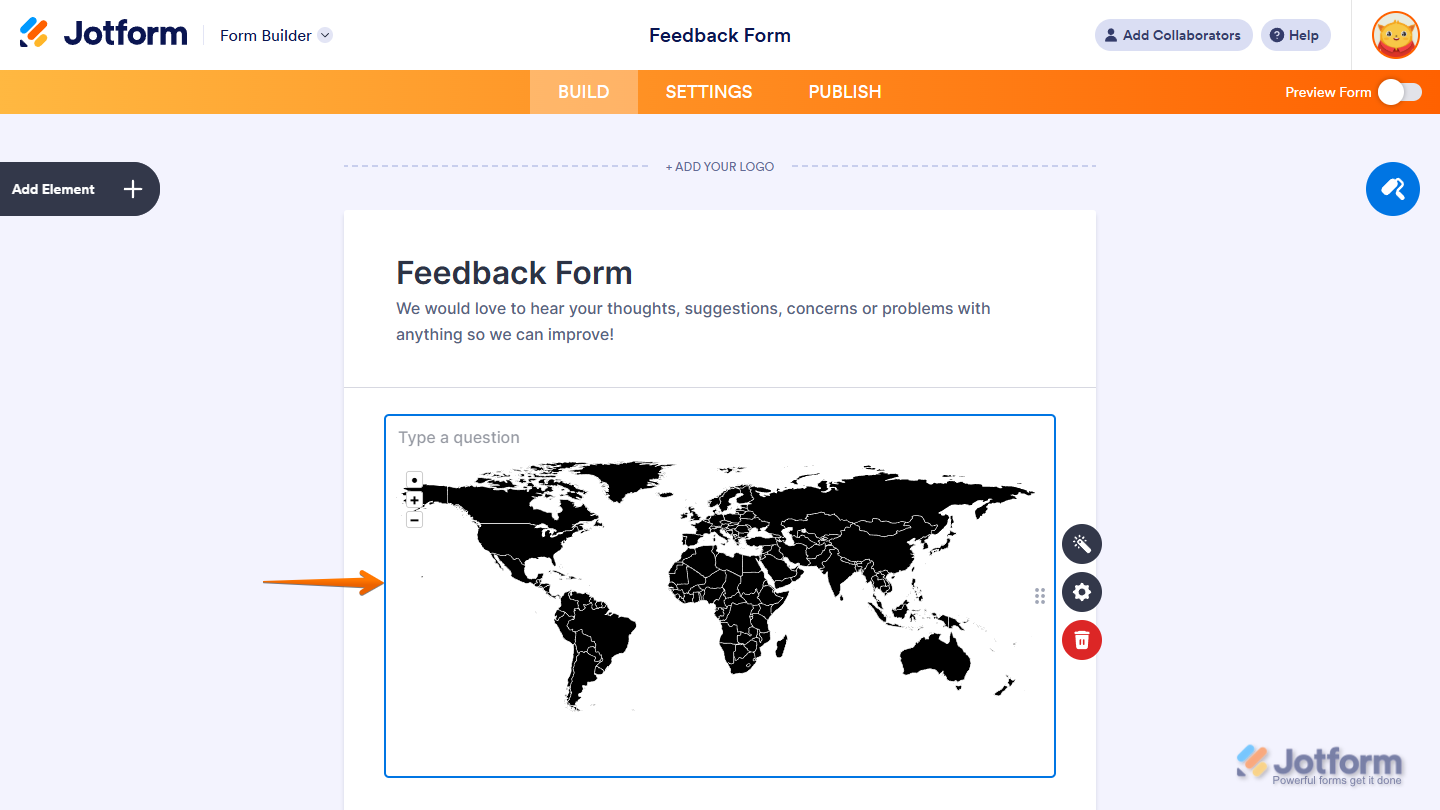 Select Country in Jotform Form Builder