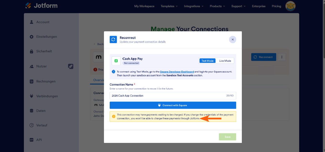 So fügen Sie wiederverwendbare Zahlungsverbindungen hinzu und verwalten sie Image-12