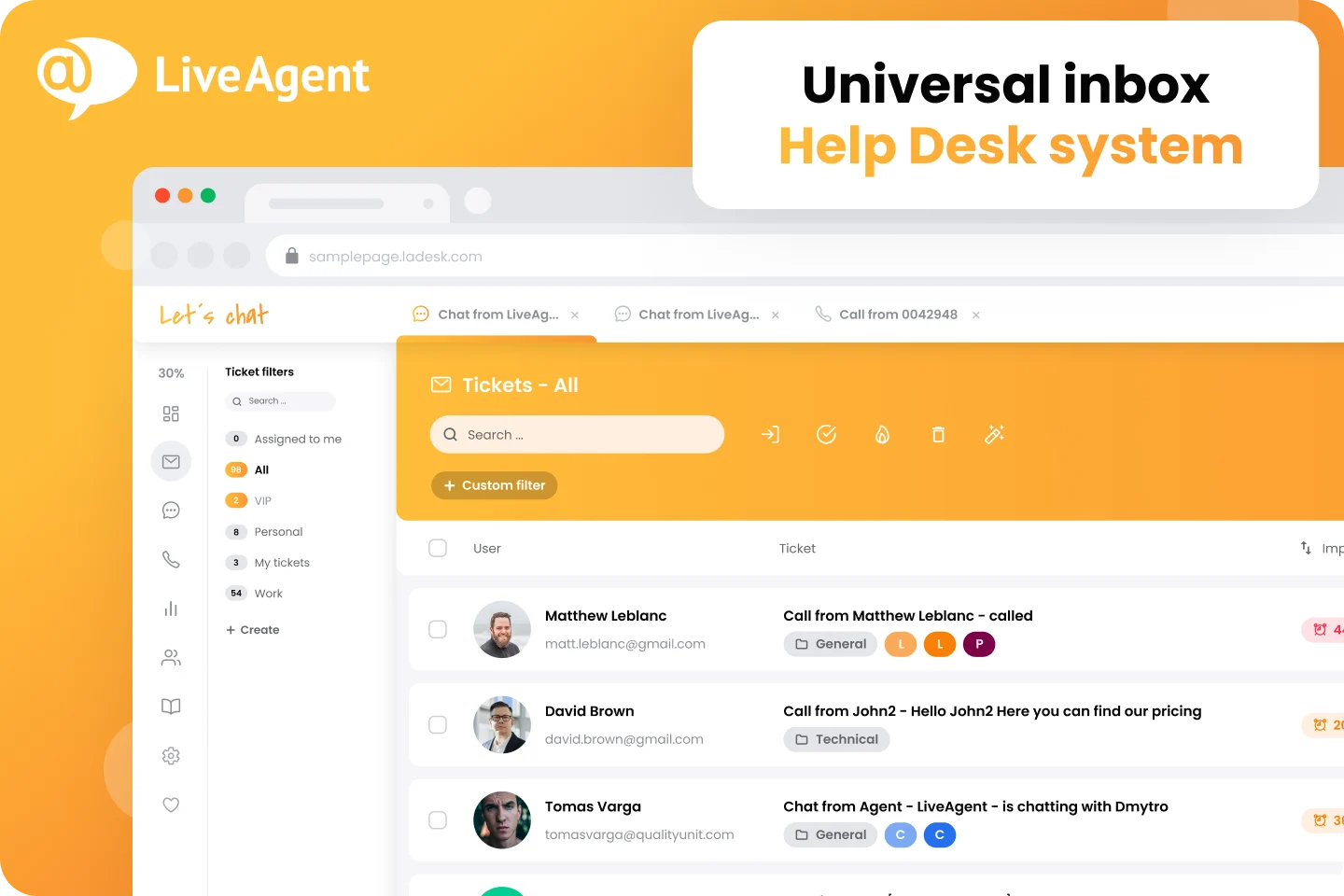 LiveAgent User Interface
