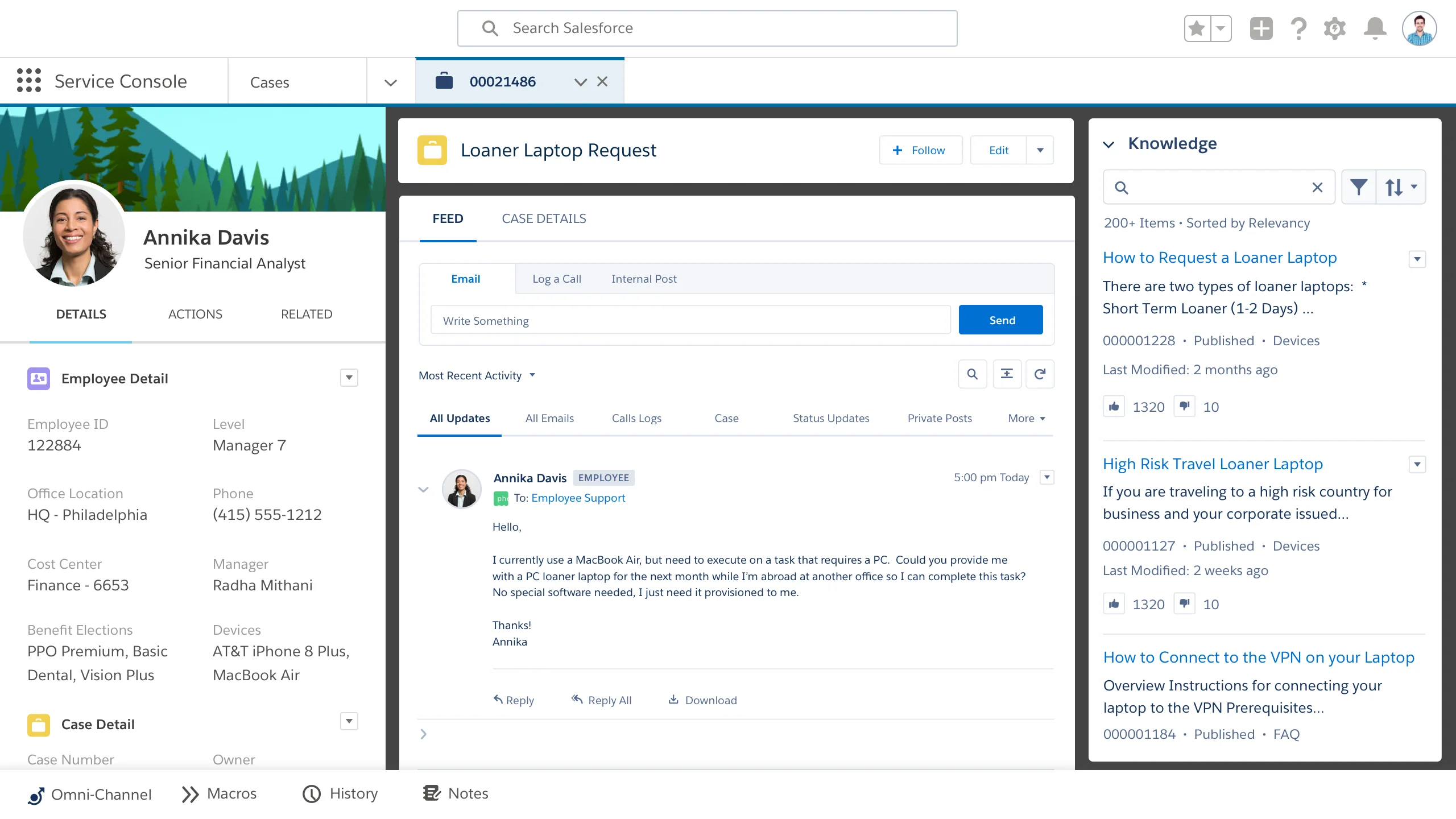 Salesforce Service Cloud User Interface