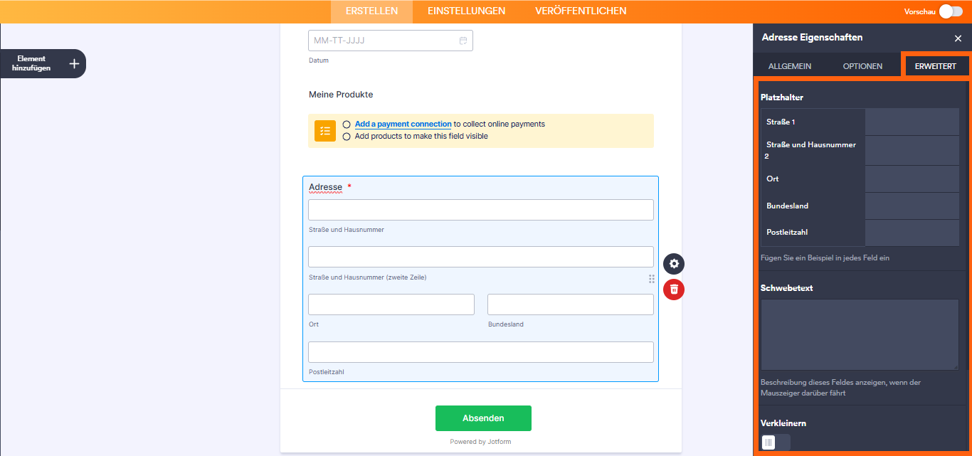 So fügen Sie das Adressfeld hinzu und richten es ein Image-4