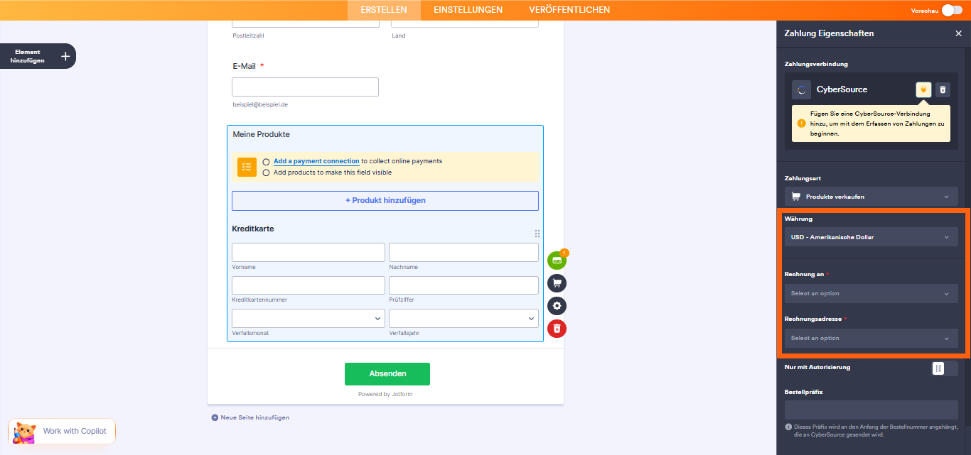 Wie man CyberSource mit Jotform integriert Image-17