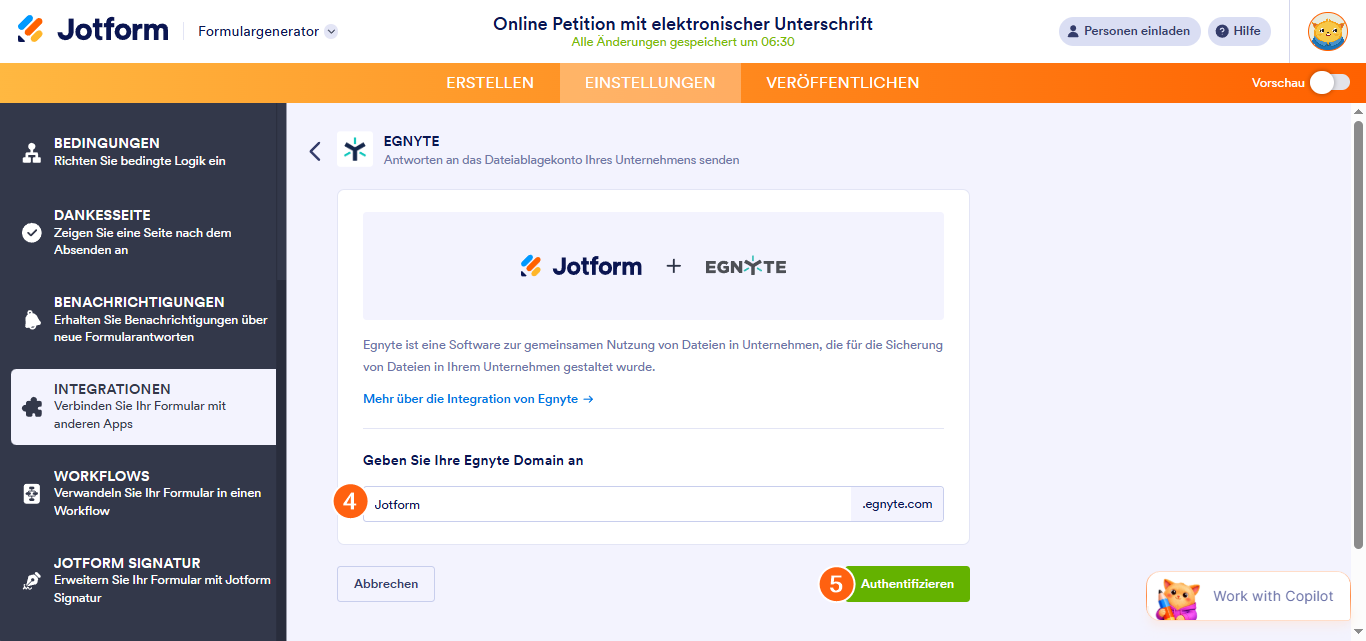 Wie man Jotform mit Egnyte Integriert Image-3
