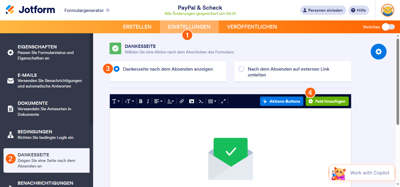 So zeigen Sie die Antwort des Nutzers auf Ihrer Dankeseite an Image-1