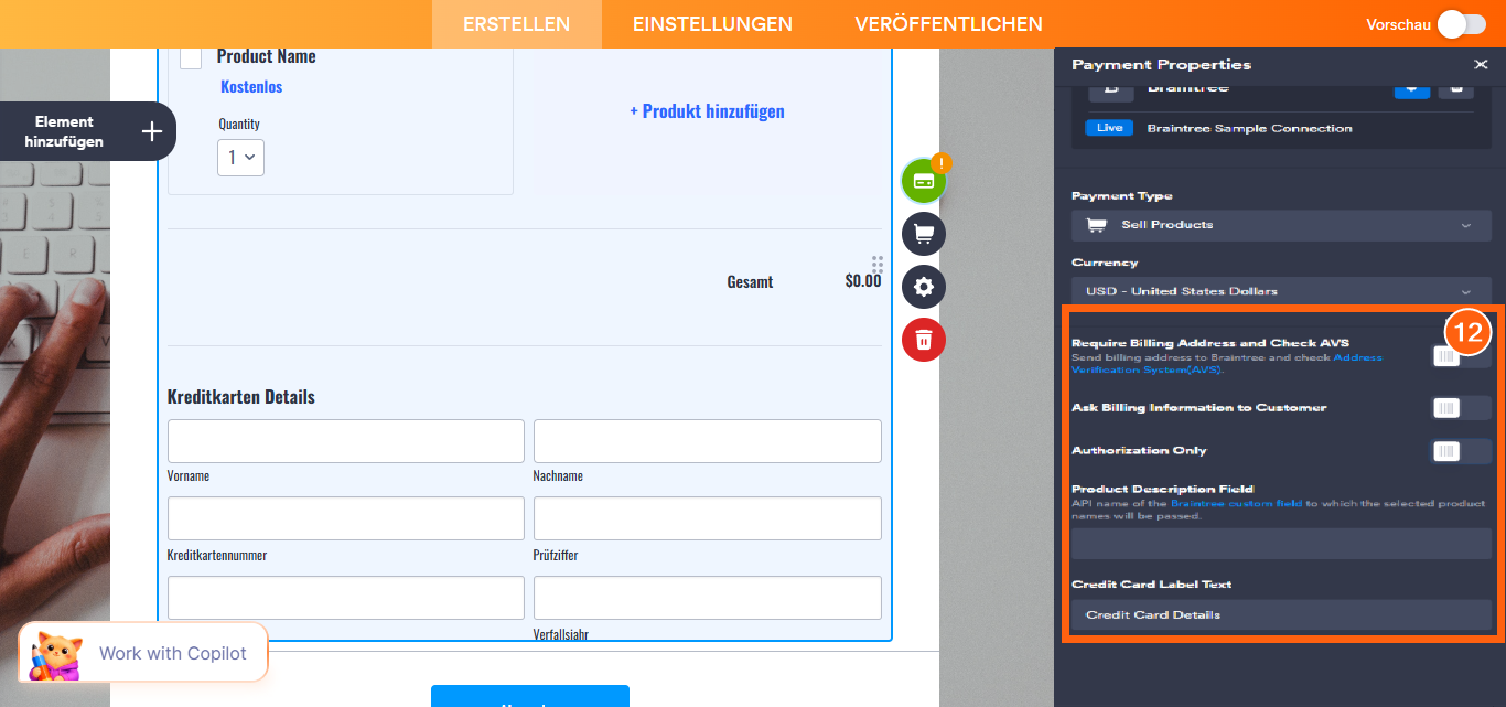 So integrieren Sie Ihr Formular in Braintree Image-20