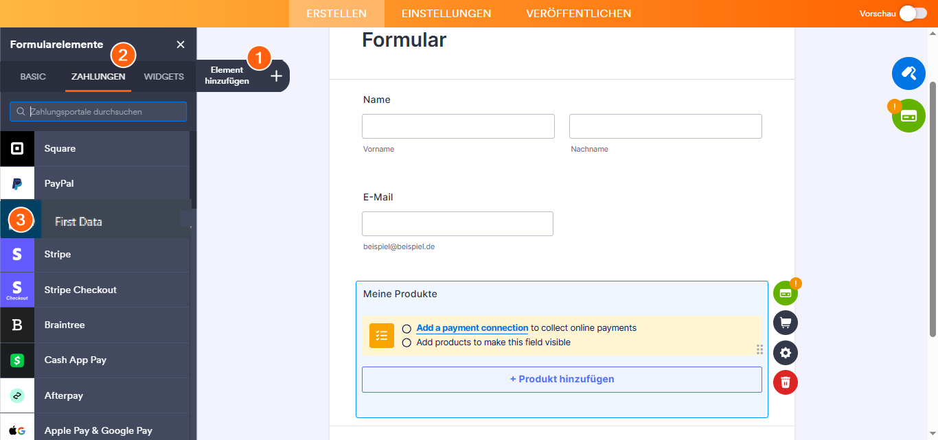 So integrieren Sie First Data (US) mit Jotform Image-1