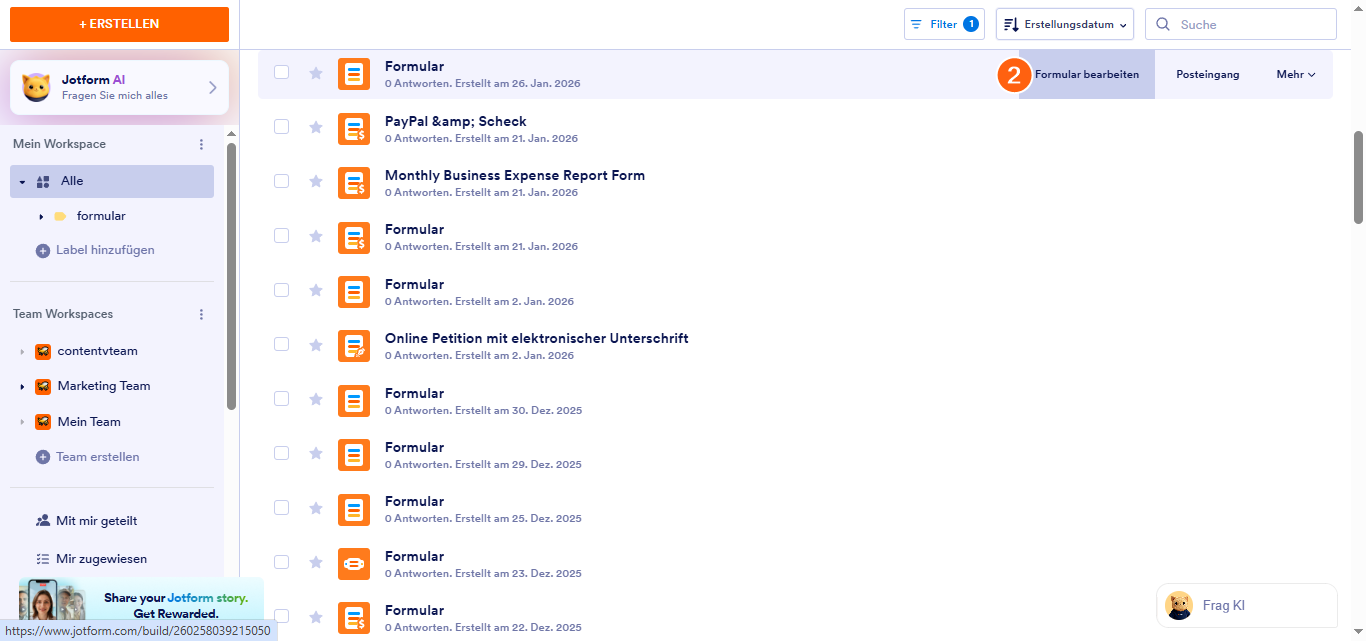 So zeigen Sie die Einsendungen der Beauftragten an Image-2