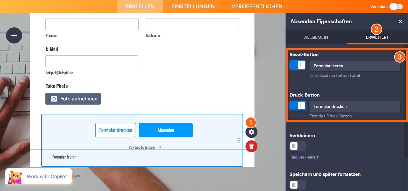Wie man Zurücksetzen- und Drucken-Schaltflächen zu Formularen hinzufügt Image-1