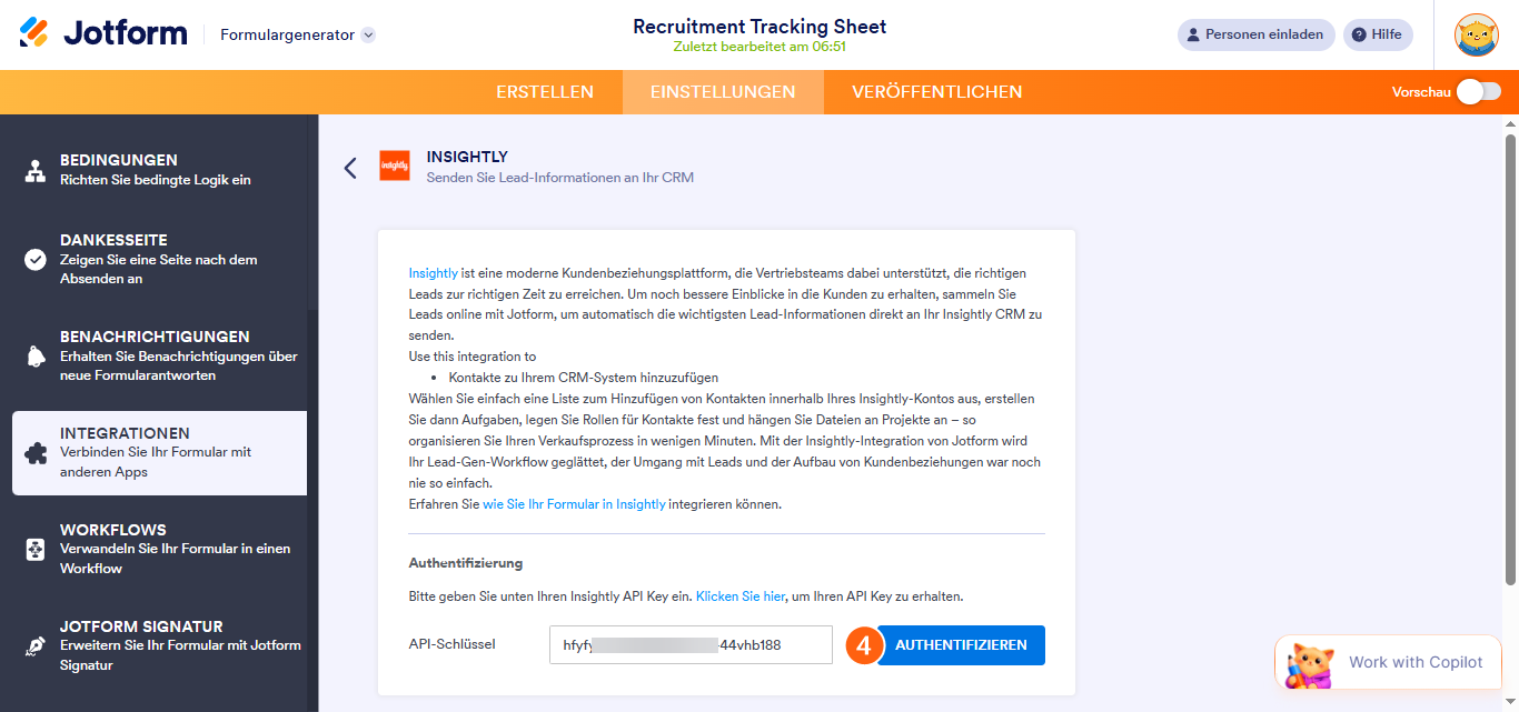 So integrieren Sie Ihr Formular in Insightly CRM Image-2