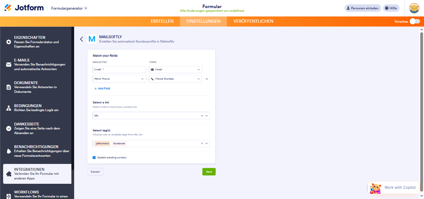 So integrieren Sie Jotform mit Mailsoftly Image-5