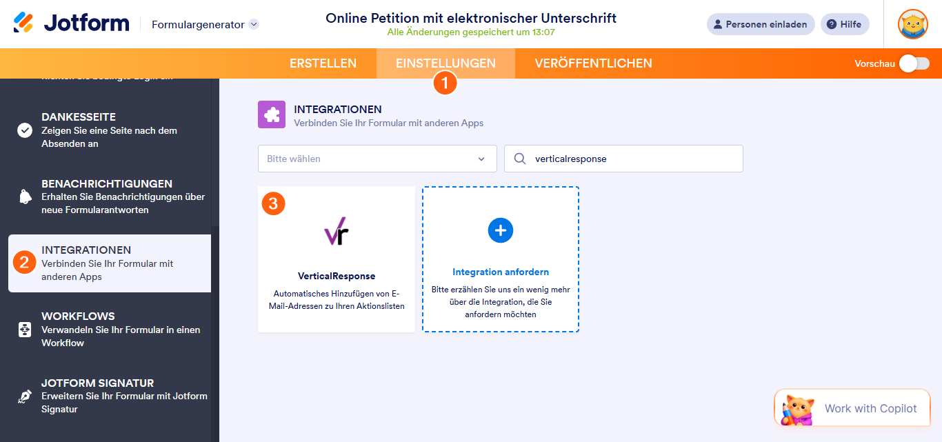 Wie man Jotform mit VerticalResponse Integriert Image-1