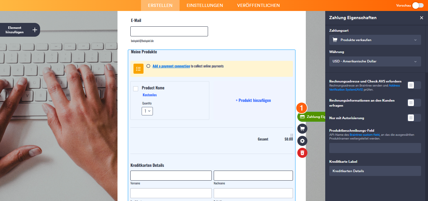 Wie man ein Zahlungsformular in Spalten einfügt Image-1