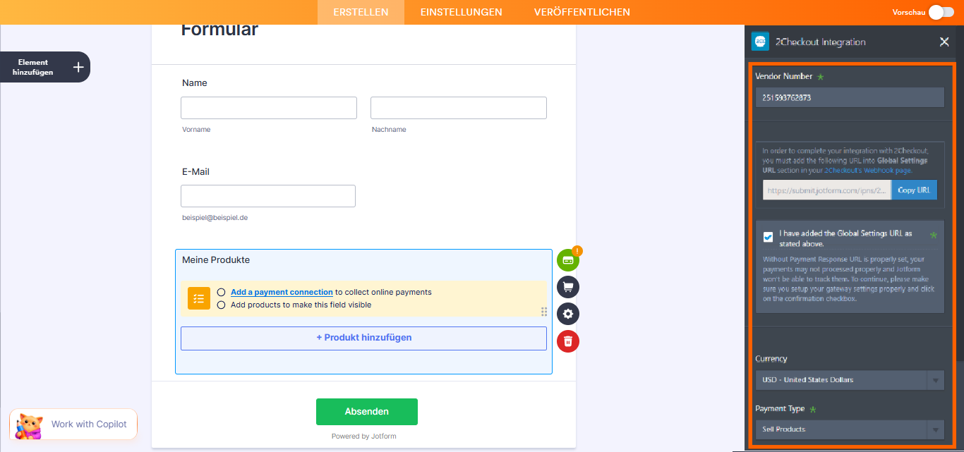So integrieren Sie 2Checkout (jetzt Verifone) in Ihr Formular Image-2