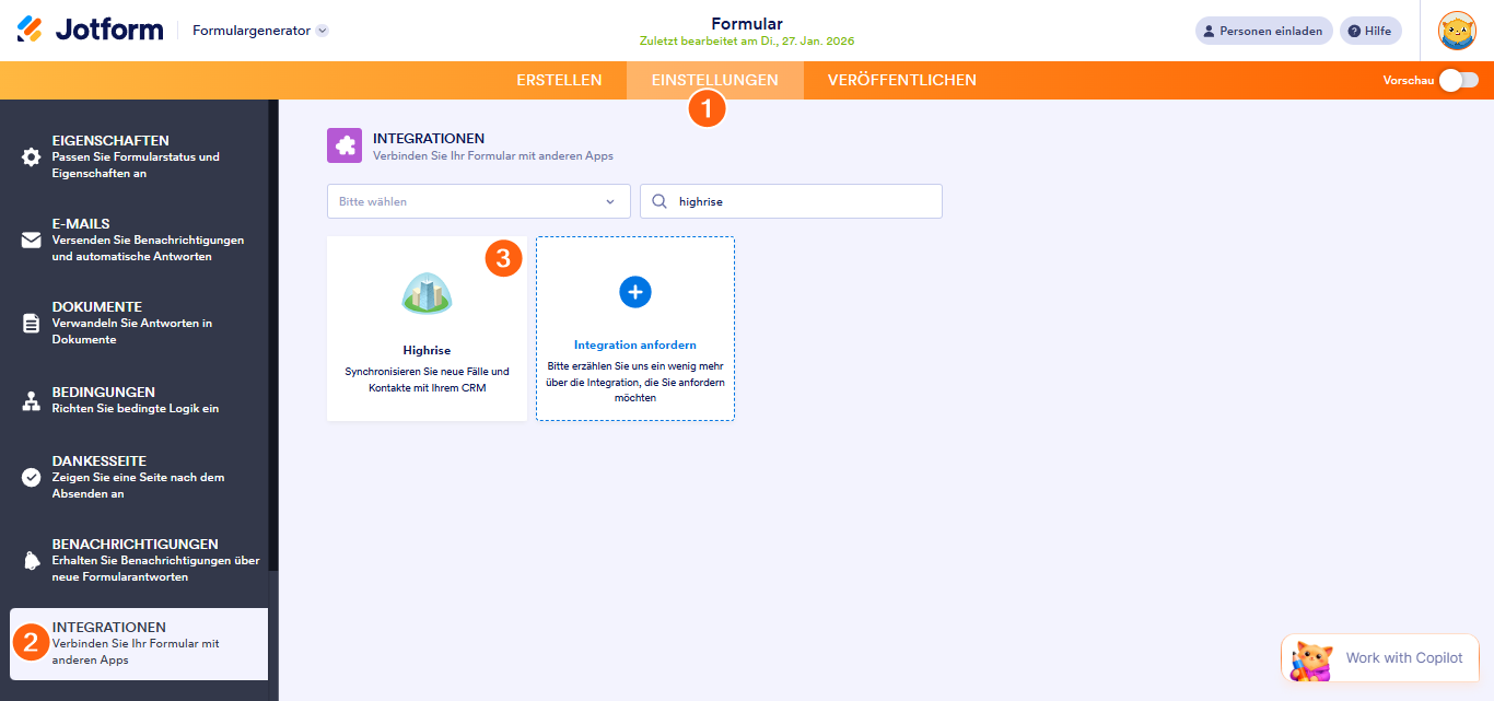So richten Sie die Highrise-Integration ein Image-1