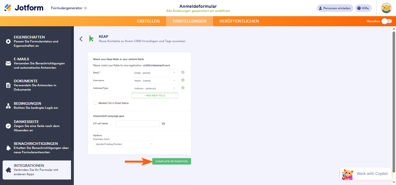 Erreichen der Kampagnenziele von Keap mit Jotform Image-2