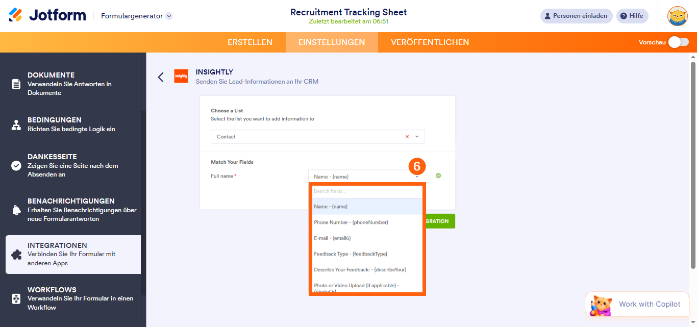 So integrieren Sie Ihr Formular in Insightly CRM Image-4