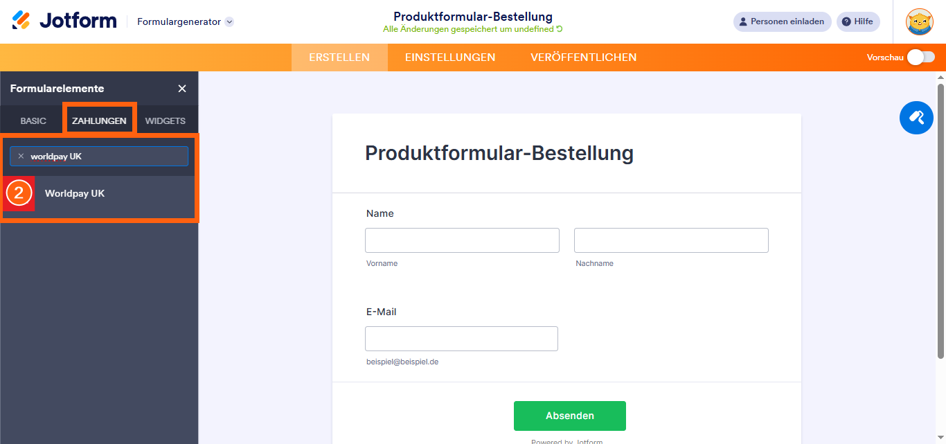 So integrieren Sie Ihr Formular mit Worldpay UK Image-7