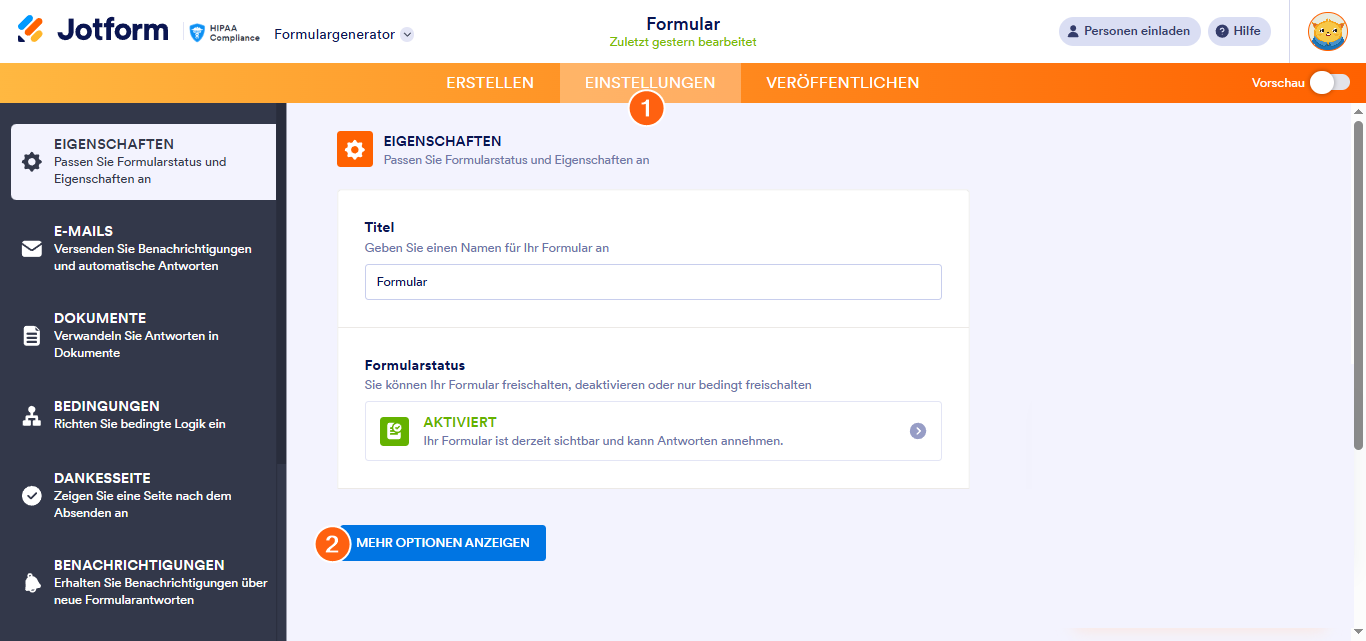 So entfernen Sie das HIPAA-Compliance-Abzeichen aus lhren Formularen Image-1