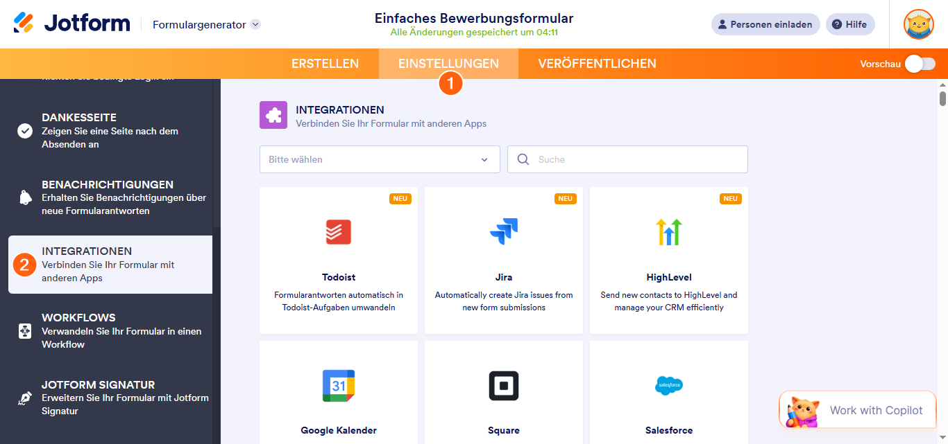 Wie man Jotform mit AWeber integriert Image-1