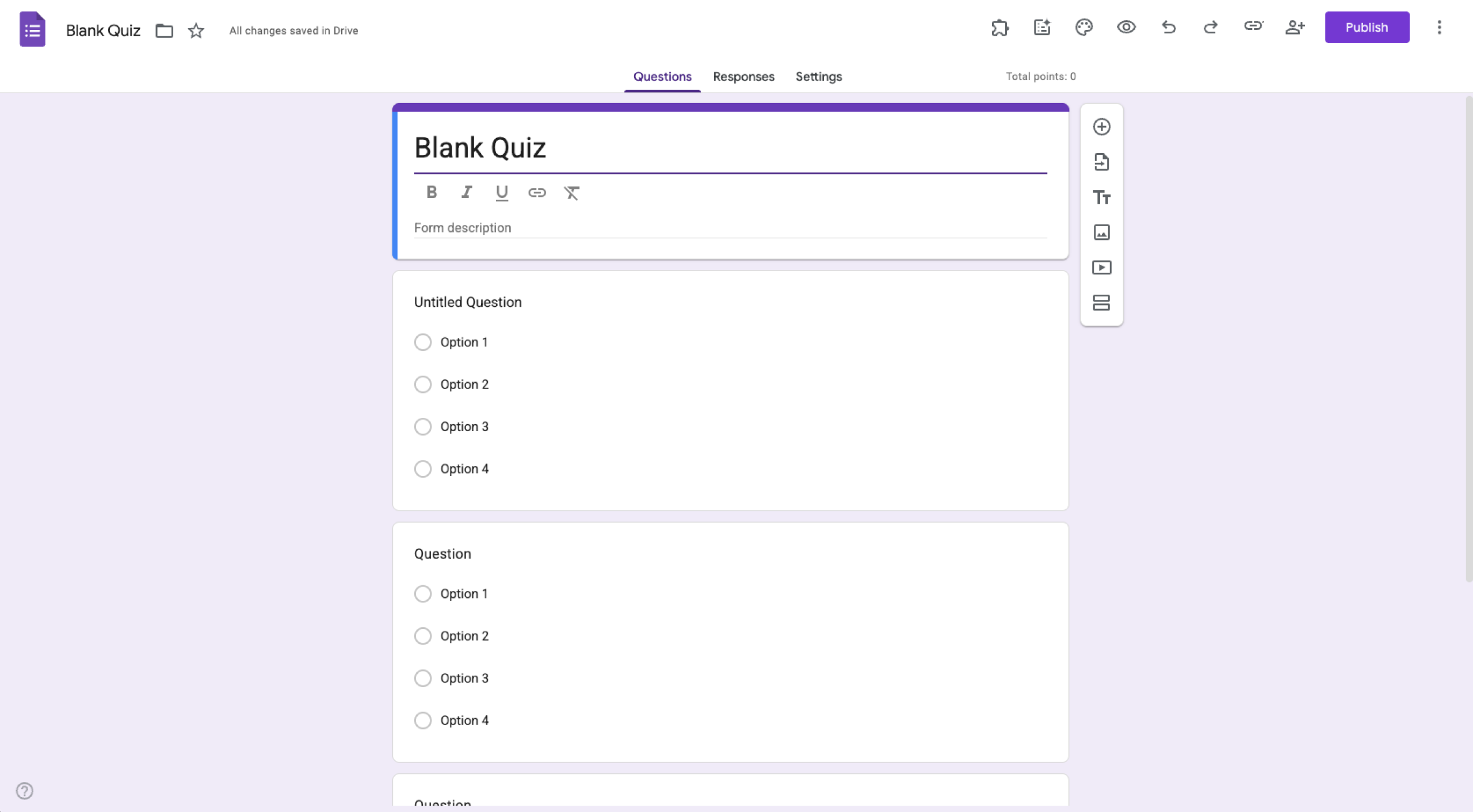 Google Forms Blank Quiz Template Form