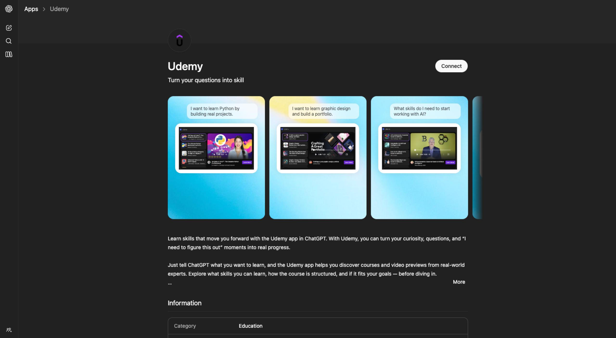 Udemy ChatGPT App