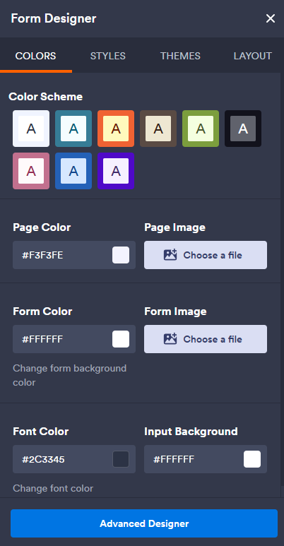 Jotform Form Builder Form Designer Menu