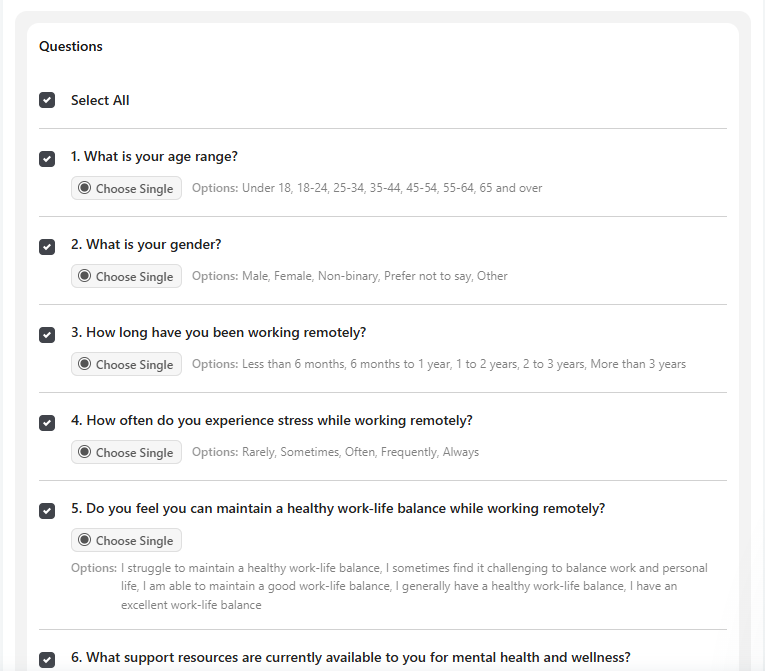 BlockSurvey AI Generatred Form Fields