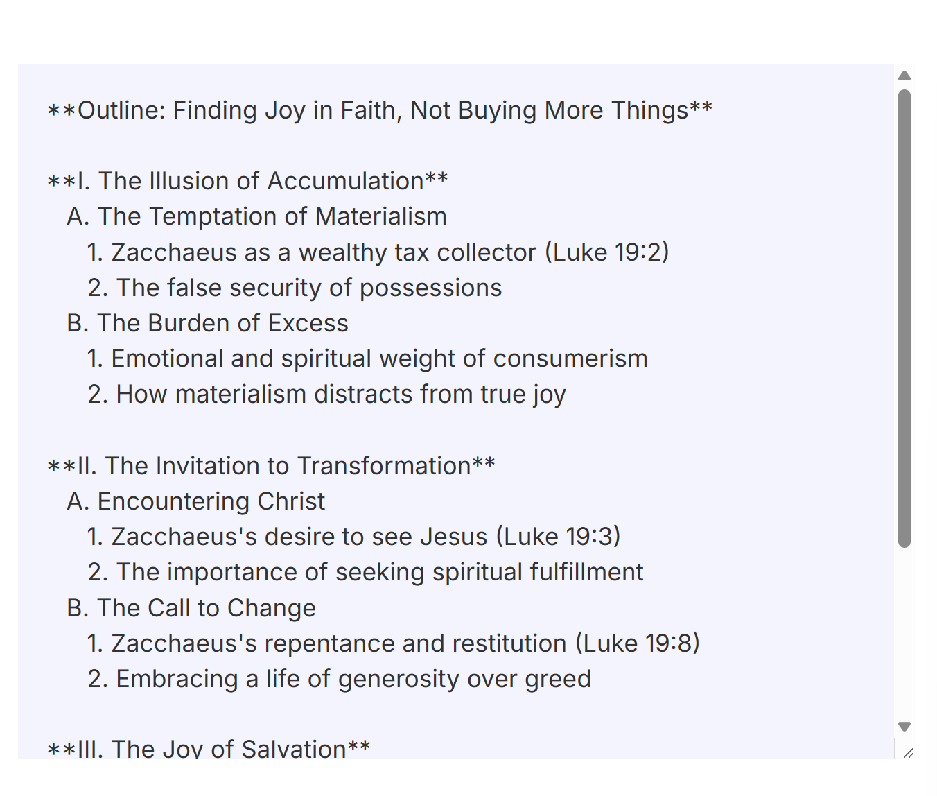 Sermon Outline AI Generatred Sermon