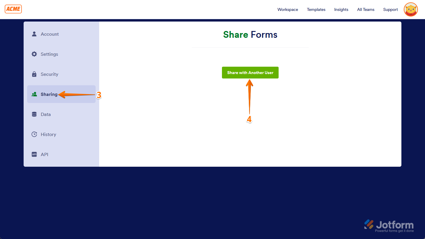 كيفية مشاركة النماذج مع مستخدمين آخرين في Jotform Enterprise Image-6