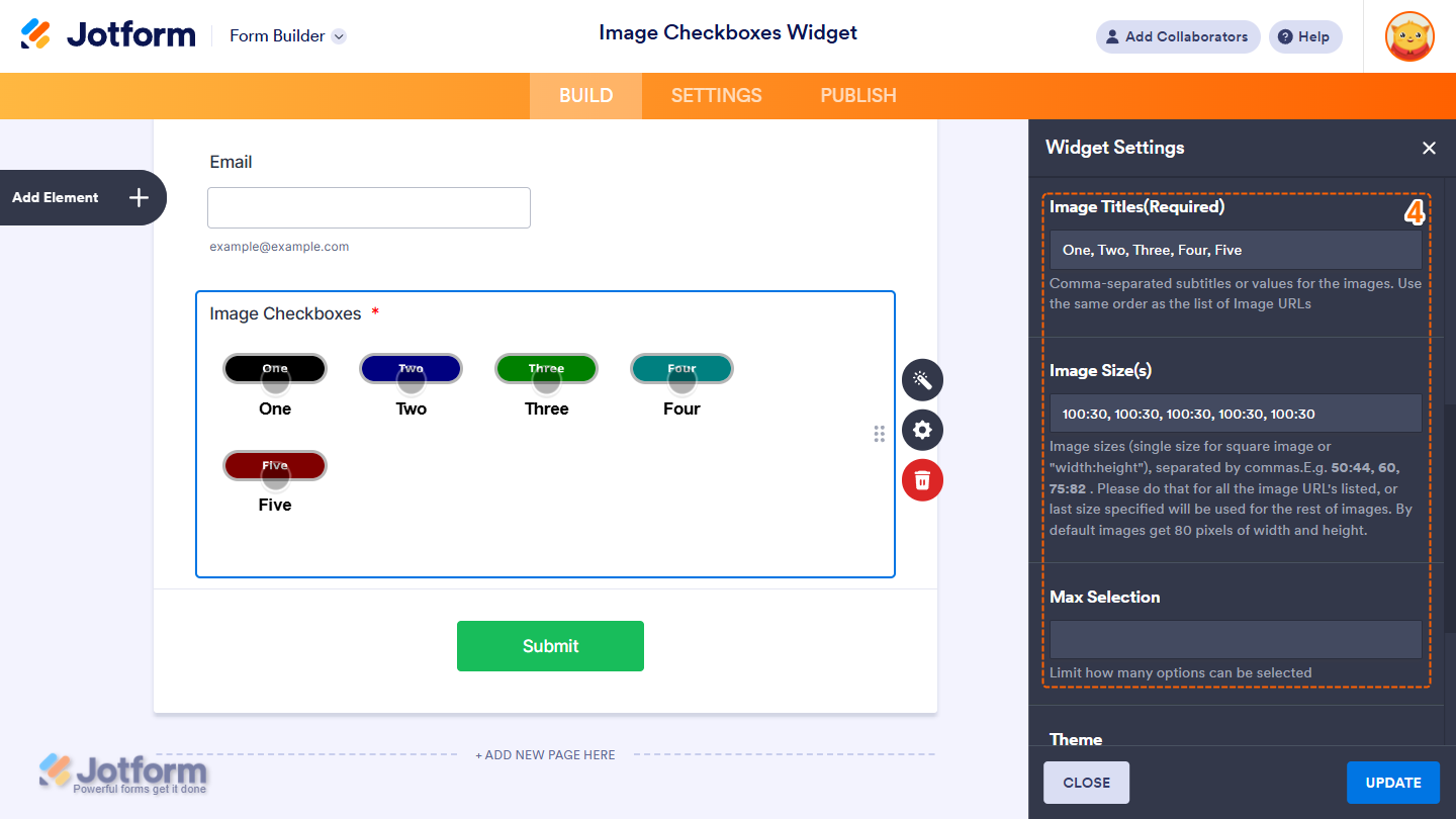 How to Add and Set up the Image Checkboxes Widget on Your Form Image-4