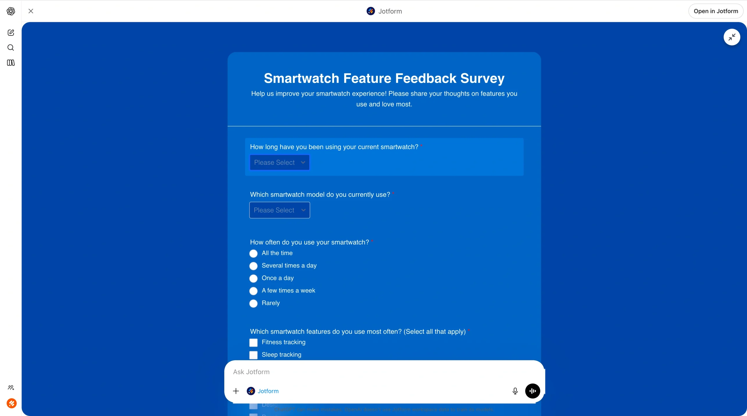 How to create a survey in Google Forms using ChatGPT Image-3