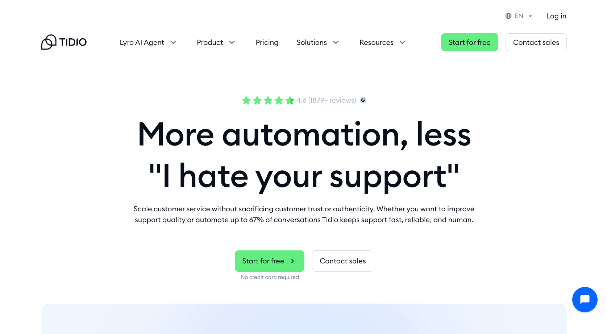 Tidio Landing Page
