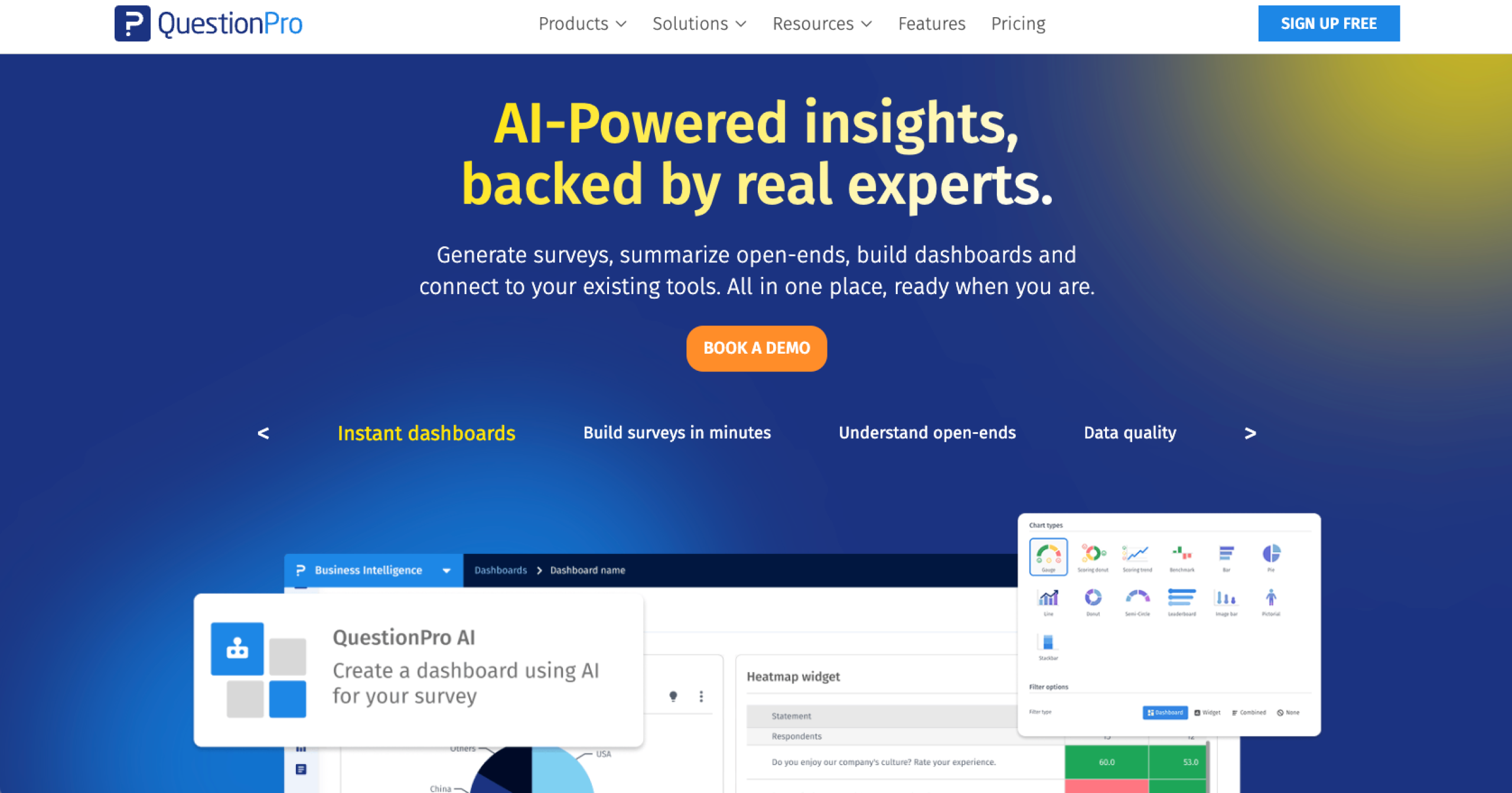 QuestionPro Landing Page
