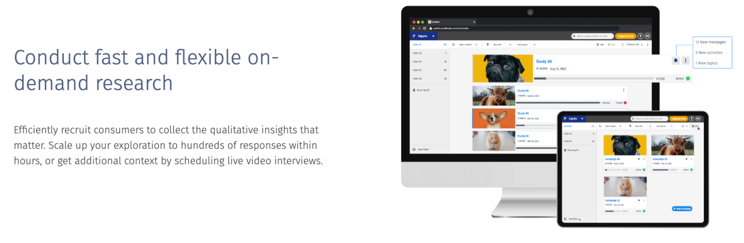 QuestionPro Digsite Landing Page