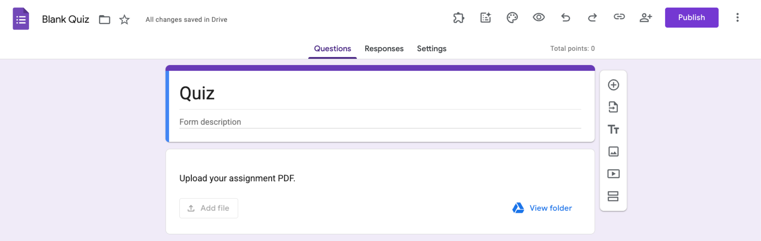 Google Forms File Upload question type