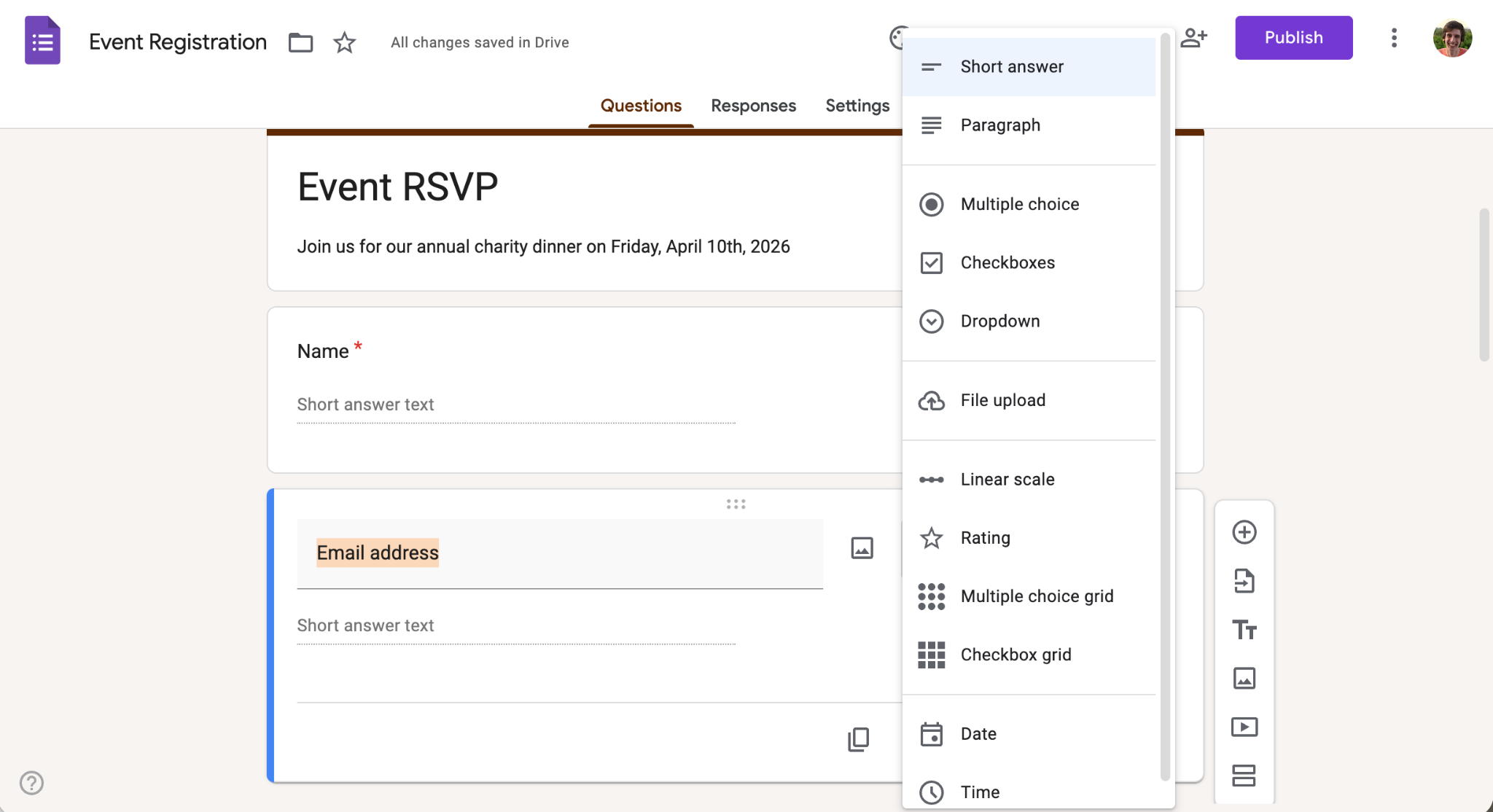 Google Forms Form Builder