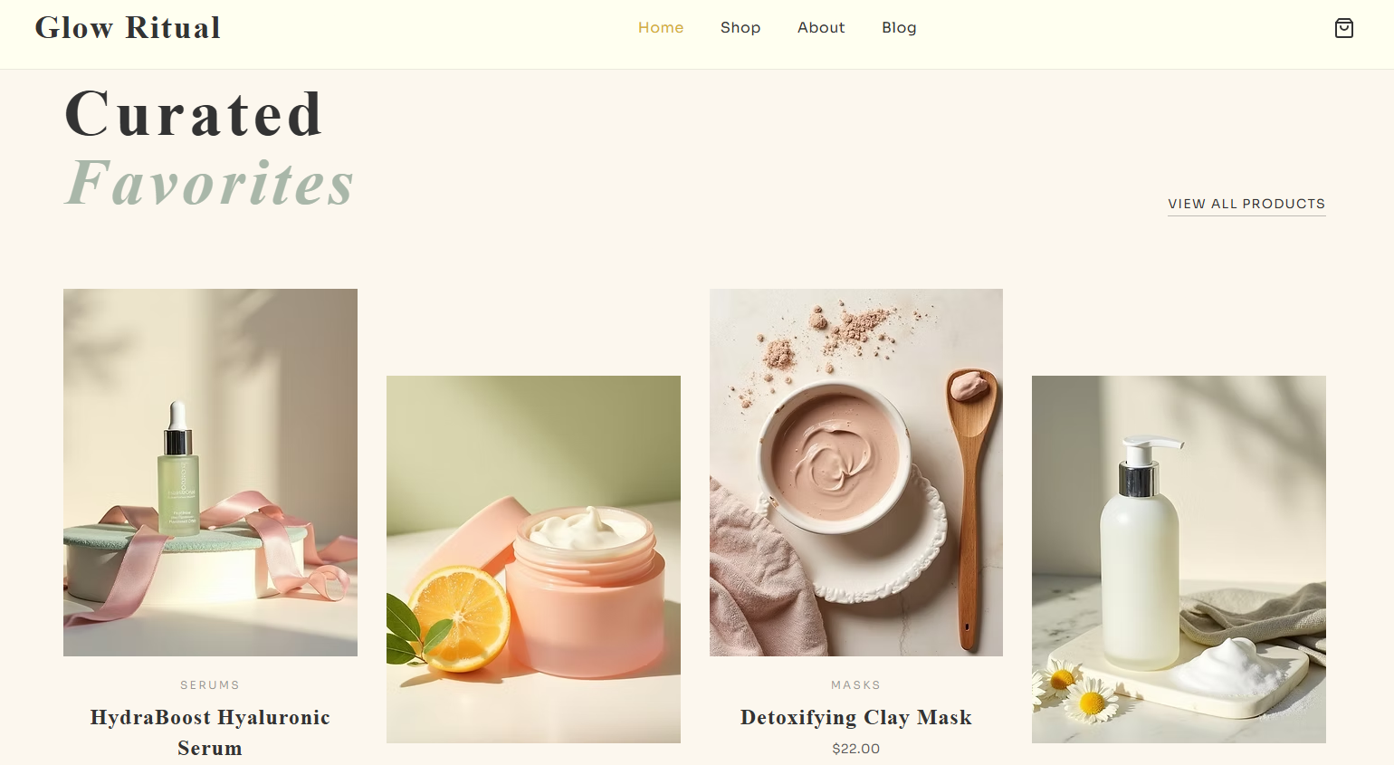Screenshot of a Wix-generated e-commerce website preview featuring a homepage with navigation menu, product categories, and curated product listings