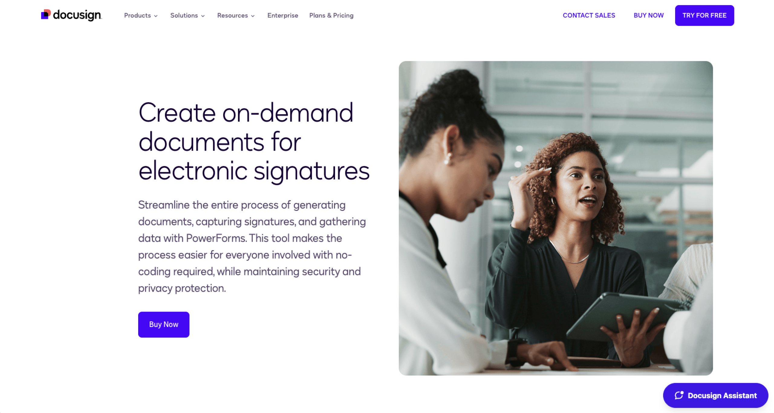 Docusign PowerForms Landing Page